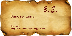 Bencze Emma névjegykártya