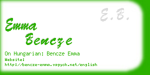 emma bencze business card